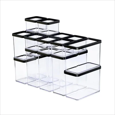 Image de Boîte de conservation hermétique - Plastique transparent - 0,5 à 3,2 litres - 19 pièces