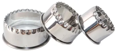 3er-Set Edelstahl-Ausstechformen, gewellte Kante, 5,5/6,5/7,5 cm