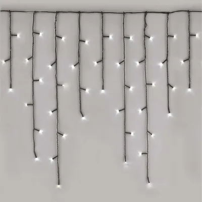 LED Weihnachts-Eiszapfen, 10 m, Außen und Innen, Kaltweiß, Programme