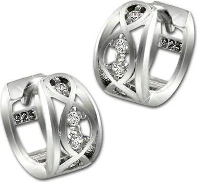 Produktbild von SilberDream Ohrringe Ranke Zirkonia weiß Damen 925 Echt Silber Creolen SDO4329W