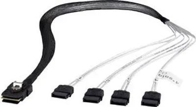Zdjęcie produktu dla Fantec 2166, 0,7 m, SFF 8087, 4 x SATA 7-pin, Czarny, 30 g, 1 szt.