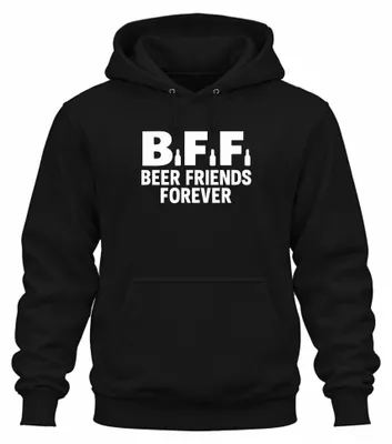 Imagen del producto de Amigos para siempre, amantes de la cerveza. Sudadera con capucha, diseño "BFF Beer Friends Forever", color negro, talla XL
