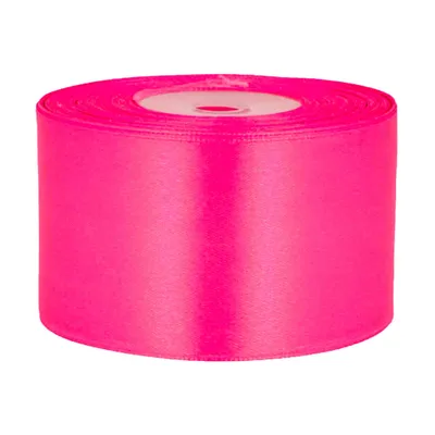 27m Satinband 50mm Dekoband neonpink