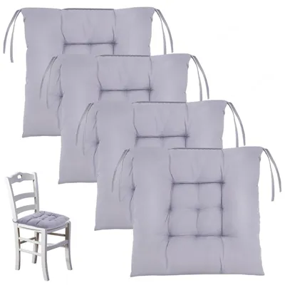 Immagine prodotto di Set di 4 cuscini per sedie, adatti sia per interni che per esterni (grigio antracite)
