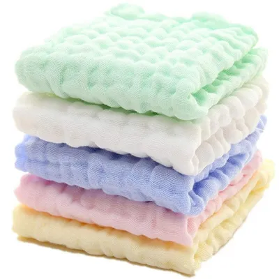 Immagine prodotto di Spugnette in mussola per bambini, 30 x 30 cm, Cotonelogico, confezione da 6