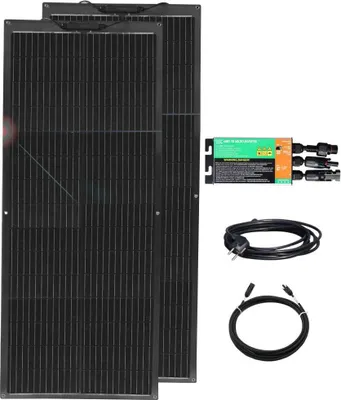 Zdjęcie produktu dla Zestaw paneli słonecznych, wydajna konstrukcja monokrystaliczna, wszechstronna instalacja, 220V 200W