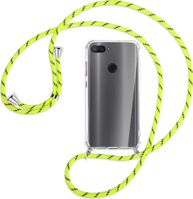 Produktbild von Handykette Backcover-Schutzhülle mit Band (Metall silberfarben) für Xiaomi Mi 8 Lite - neongelb
