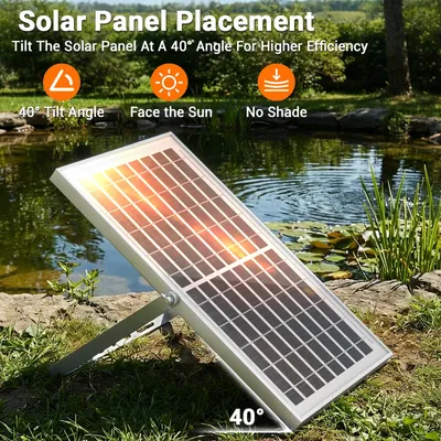 Produktbild von Teichbelüfter - Solarbetriebene Sauerstoffpumpe - 10 W - IP65 - Für große Teiche, Aquarien und Springbrunnen - Weiß