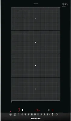 Siemens iQ700, Domino-Kochfeld, Flex-Induktion, 30 cm, Schwarz, Mit Rahmen aufliegend EX375FXB1E Vogelperspektive