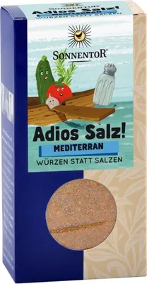 A box of Sonnentor Adios Salz! Gemüsemischung mediterran.