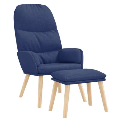Obrázok produktu pre vidaXL Relaxačné kreslo so stoličkou Modrá látka