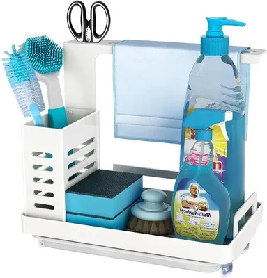 Productafbeelding van Unyqoos® Afwasborstel-organizer van geborsteld SUS304 roestvrij staal voor keuken en badkamer – afdruiprek, handdoekhouder, antislipvoetjes, geschikt voor wandmontage of plaatsing op een aanrecht