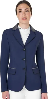 Produktbild von Equestro Black Label Collection Competition Rhinestone Riding Damenjacke Blau S Damen Blau S