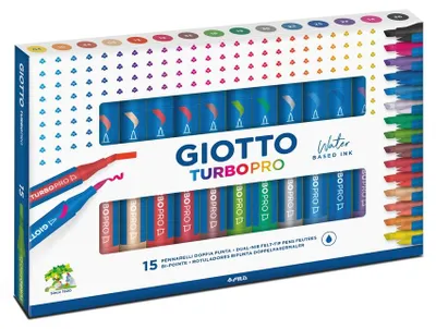 Produktbild von Giotto F427800, 15 Farben, Gemischte Farben, Rundspitze & Bürstenspitze, Rund, Junge/Mädchen, Erwachsene/Kinder