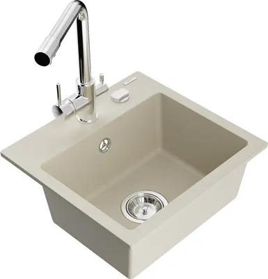 Produktbild von Mexen Milo 1-Becken-Granit-Spüle mit Mischbatterie Duero, Beige - 6505-69-671600-00