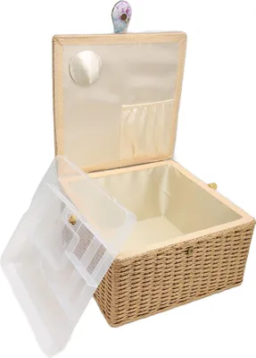 Obrázek produktu pro Velkokapacitní šicí koš Lehký přenosný úložný box s odnímatelným zásobníkem