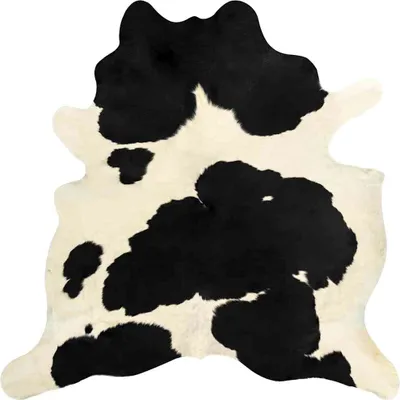 Produktbild von vidaXL Teppich Echtes Rindsleder Schwarz und Weiß 150x170 cm