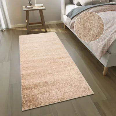 Immagine prodotto di Tappeto runner Shaggy a pelo lungo Beige Unicolor Moderno Soggiorno Camera da letto 80 x 200 cm