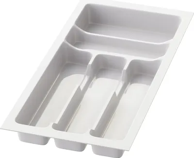 Produktbild von Sossai Besteckeinsatz Divio für Schubladen 30cm | 23 x 49 cm | Weiß Besteckkasten Schubladeneinsatz