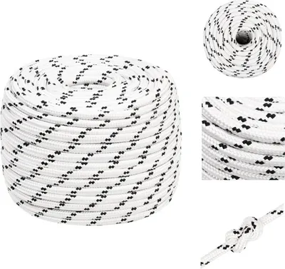 Immagine prodotto di vidaXL Corda da barca intrecciata bianca 12 mmx100 m Poliestere - Corde