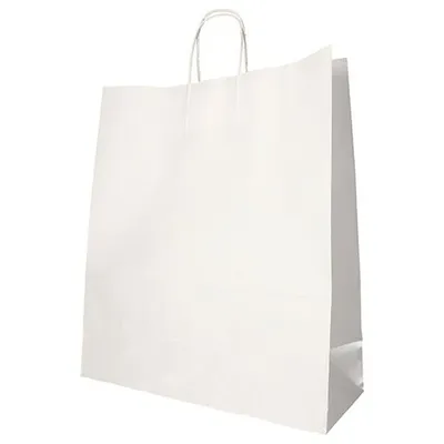 Produktbild von Papstar Papiertüten 41 x 35 x 14 cm weiß mit gedrehtem Tragegriff 10 x 25 Stück