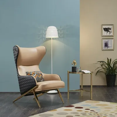 Obrázok produktu pre Kreslo Dizajnové kreslo Čalúnené kreslo Moderné relaxačné kožené kreslo kreslo