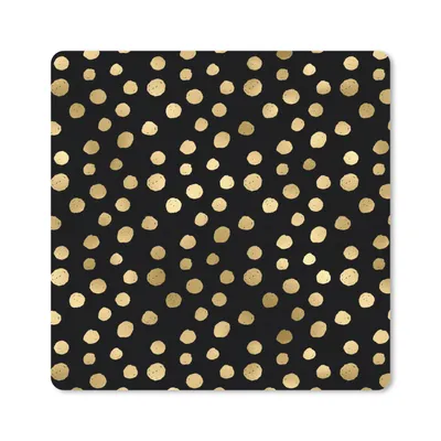 Produktbild von MuchoWow® Mauspad Mousepad Muster - Punkte - Gold 20x20 cm - Mousepads - Maus Mat - Pad - Mausunterlage - Desk Mat - Bureauartikeln