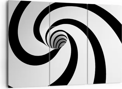 Produktbild von Bild auf Leinwand - Leinwandbild - Spirale Streifen Komposition - 165x110cm - Wand Bild - Wanddeko - Leinwanddruck - Bilder - Kunstdruck - Wanddekoration - Leinwand bilder - Wandkunst - CE165x110-2649