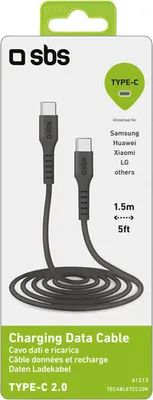 Produktbild von SBS USB-C zu USB-C Kabel 1,5m schwarz