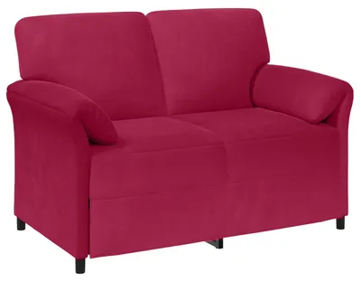 Image de Canapé 2 places vidaXL, rouge bordeaux, 138 x 83 x 95 cm, velours