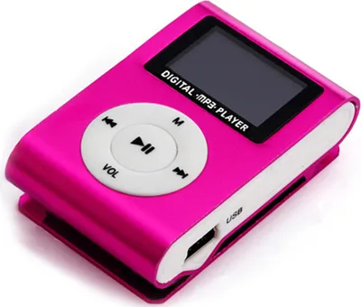 Produktbild von Tragbarer Mini-MP3-Musik-Player, Metallgehäuse, Clip-Design auf der Rückseite, Mini-LCD-Bildschirm, Rosenrot