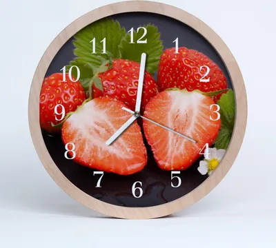 Produktbild von Holzuhr 20fi cm wanduhr - Erdbeer-Frucht