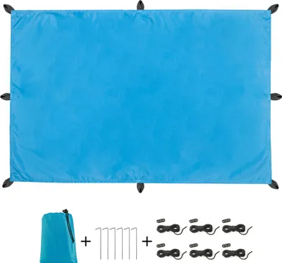Produktbild von Sonnensegel PES UPF outdoor Rechteck 3x4 blau Polyester Thermobeschichtung silber Spannseile Her