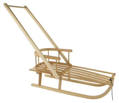 Immagine prodotto di Slitta Con Schienale In Legno Spingitore Manico In Legno