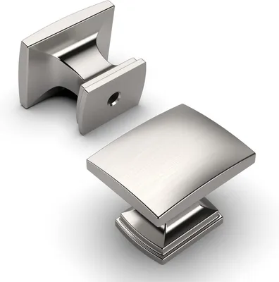 Produktbild von 10 Möbelknöpfe, Schrankknöpfe, Schubladenknöpfe aus gebürstetem Nickel, quadratische Knöpfe für Schränke, Türknöpfe, Kommodenknöpfe, Schrankknöpfe UK0091
