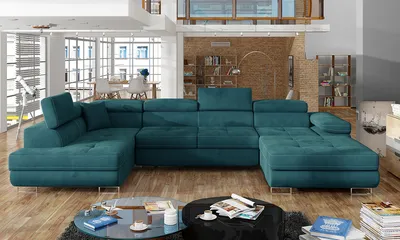 Produktbild von nabbi Ecksofa U mit Zerlegung Rossano U L - Türkis