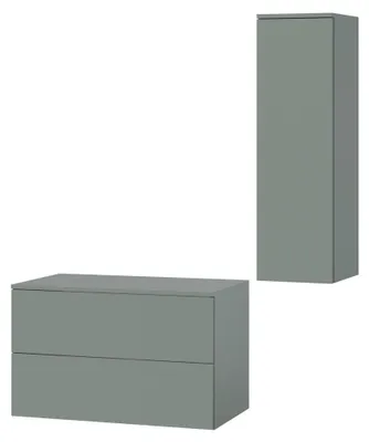 Produktbild von Badezimmerset 2-Teilig: Unterschrank + Hochschrank Color Aloe (2S 80 + 1D 100)