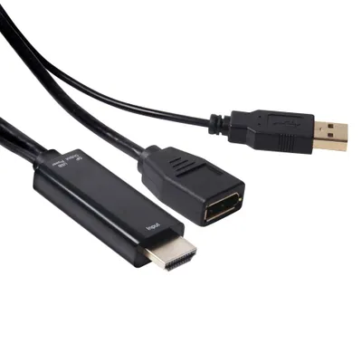 Produktbild von CLUB3D HDMI™ to DisplayPort™ Adapter Male/Female, HDMI, DisplayPort, 0,18 m, Schwarz