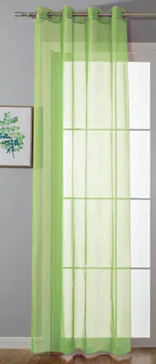 Produktbild von Ösenvorhang Transparent »Uni« Gardine HxB 175x140 cm Apfelgrün Stores Vorhang Ösen Bleibandabschluß Wohnzimmer, 20332-cn