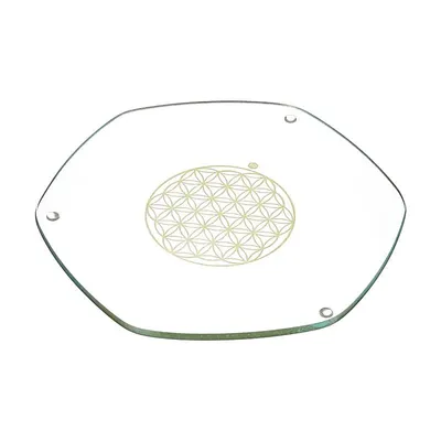 Image de Energyplate Avec Fleur De Vie En Or Petit - 9 Cm