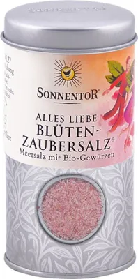 Image de Sel de fleurs "Blütenzaubersalz" - Boîte à saupoudrer "Alles Liebe" 90g, lot de 2