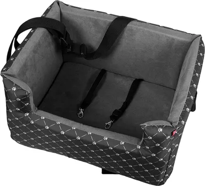 Obrázok produktu pre Sedačka do auta pre psov Kôš do auta pre psov Sedačka do auta z umelej kože Eco Grey Black M