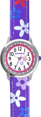 Immagine prodotto di CLOCKODILE Orologio da bambina viola con strass e fiorellini