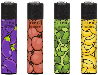 Zdjęcie produktu dla Zestaw 4 zapalniczek Clipper z motywem warzywnym