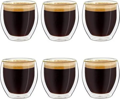 Obrázek produktu pro Sada 6 sklenic na espresso - 100 ml s plovoucím efektem termo šálků na espresso