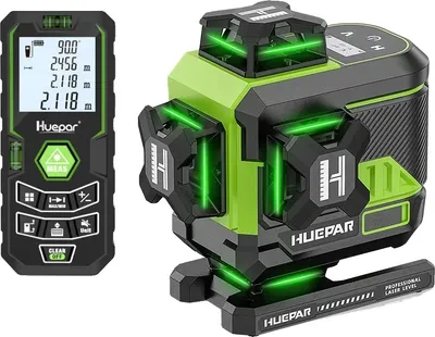 Image de Huepar Laser Level, faisceau vert 4x360°, fonction télécommande ,SET-6