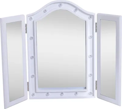 Obrázek produktu pro Kosmetické zrcátko, LED osvětlení, skládací design, bílé