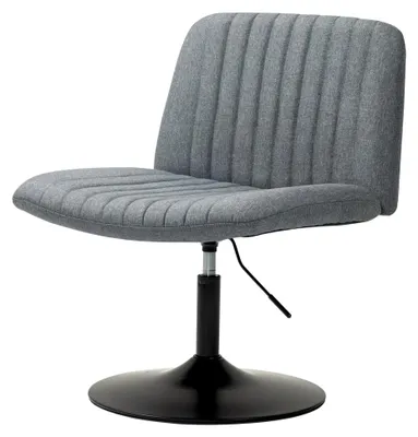 Produktbild von Loungesessel ohne Armlehne höhenverstellbar mit Stoffbezug für Wohnzimmer/Schlafzimmer 360° drehbar Grau