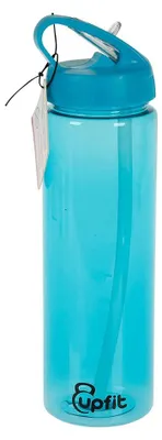 Sporttrinkflasche mit Pipette, blau, 750 ml, transparent