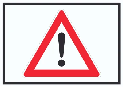 Produktbild von Achtung Symbol Aufkleber A9 (37x52mm)